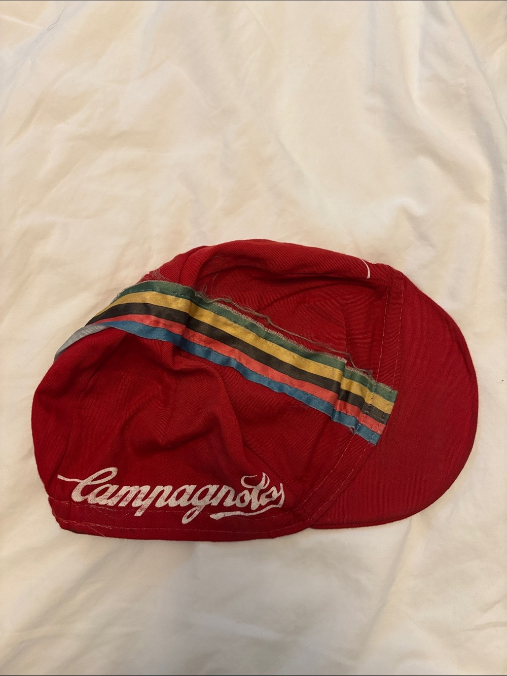 Campagnolo Cycling Cap with Retro Stripes circa 1980